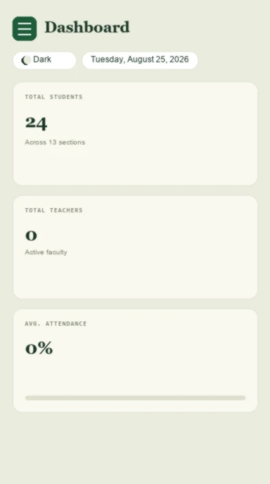 Naseem Education dashboard on mobile